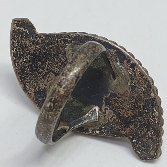 * vintage antique Mexican Fire Opal 925 sterling silver ring sz 5.5 - Picture 6 of 6